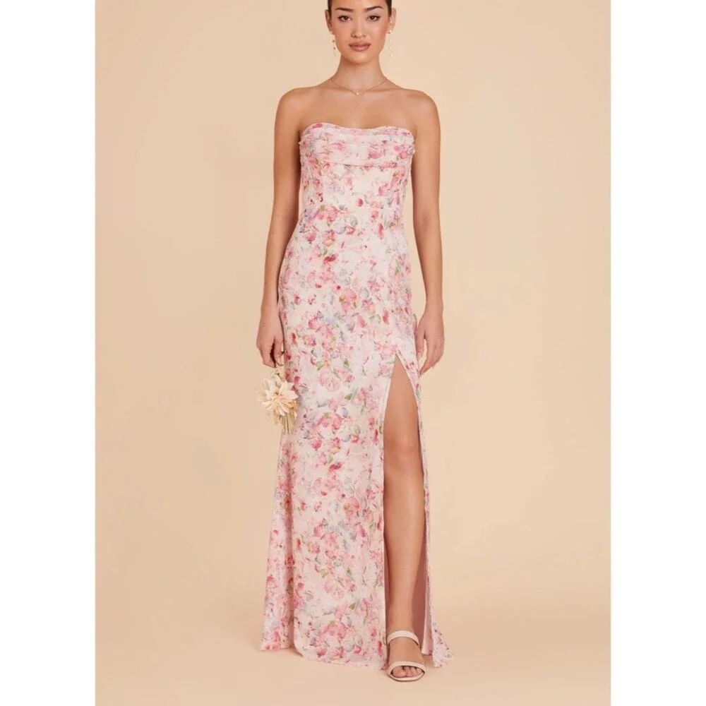 NWT Birdy Grey Mira Dress in Chiffon Pink Falling Petals